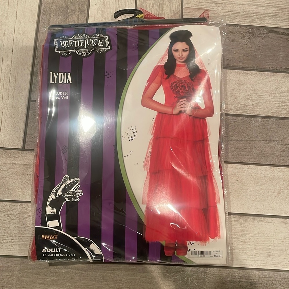 Beetlejuice Lydia costume includes dress and veil medium